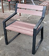 Дачный стул из пластиковой доски и профильной трубы. Порошковая покраска