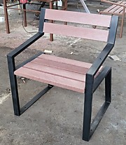 Дачный стул из пластиковой доски и профильной трубы. Порошковая покраска